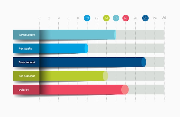 Grafico piatto Elementi Infographics modificabili di colore semplicemente blu