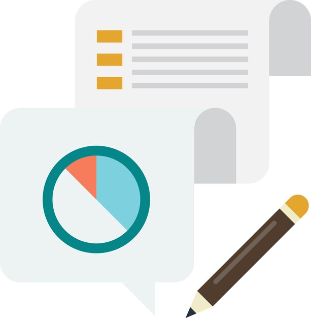 Grafico statistico e illustrazione a matita in stile minimale