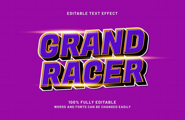 grand racer effetto di testo modificabile in stile gara