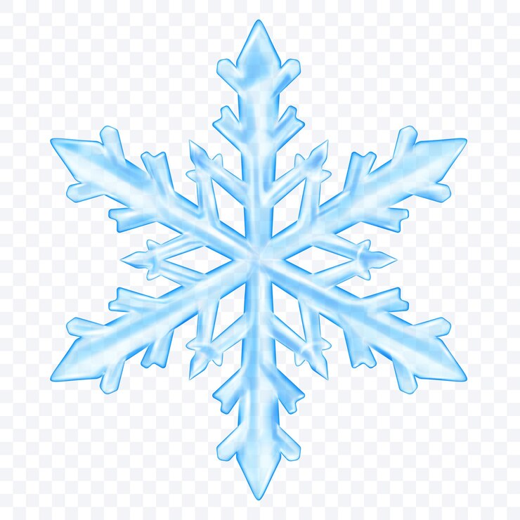 Vettore grande complesso traslucido bellissimo fiocco di neve di natale in colori blu chiaro isolato su sfondo trasparente trasparenza solo in formato vettoriale