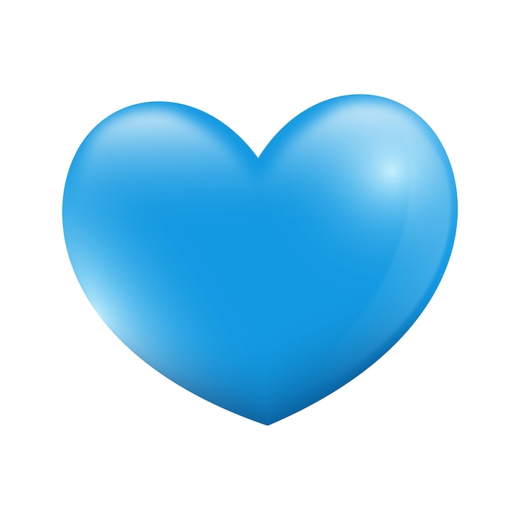 Vettore grande cuore blu su sfondo bianco simbolo di amore