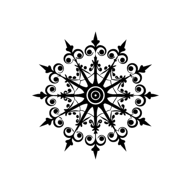Grande fiocco di neve delicato con un disegno ghiacciato vorticoso