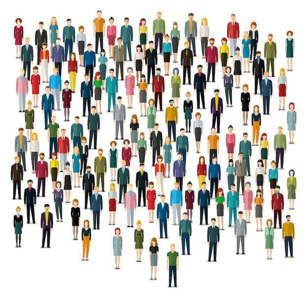 Grande gruppo di persone design piatto illustrazione