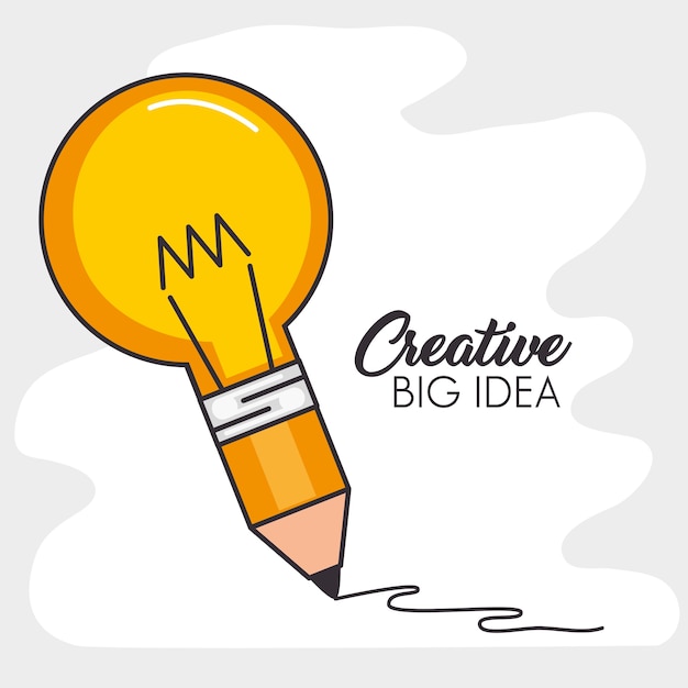 Grande idea creativa imposta icone