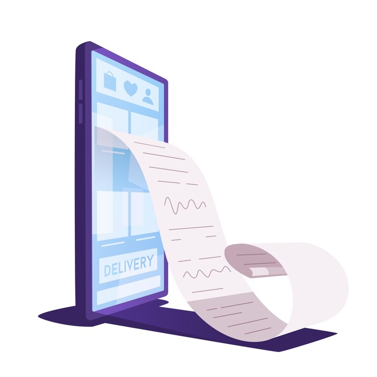 Grande smartphone trasformato in negozio online