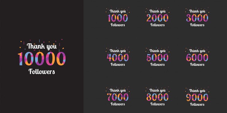 Grazie 1000 a 10000 follower Template Design