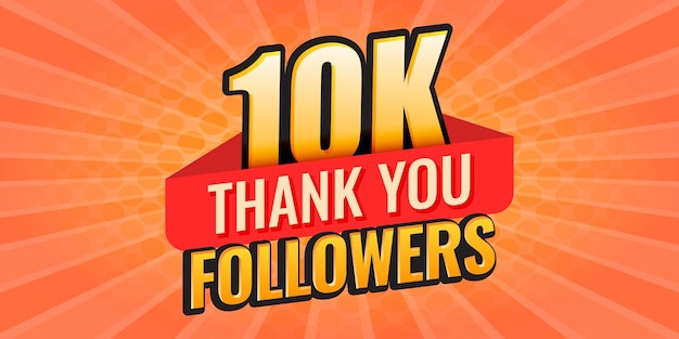 Grazie 10000 seguaci icona in stile piatto somma di abbonamento illustrazione vettoriale su sfondo isolato 10k seguaci segno concetto di business