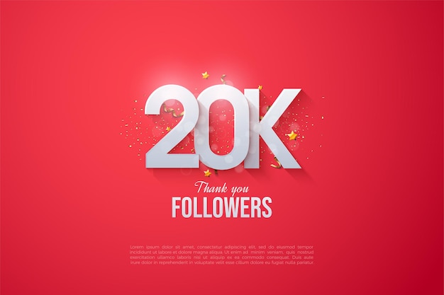 Grazie ai follower con i numeri e le lettere sovrapposti
