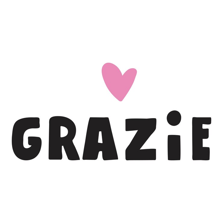 Vettore grazie lingua italiana il suo significato grazie illustrazione vettoriale su sfondo bianco