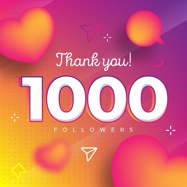 Grazie per il post vettoriale di 1000 follower
