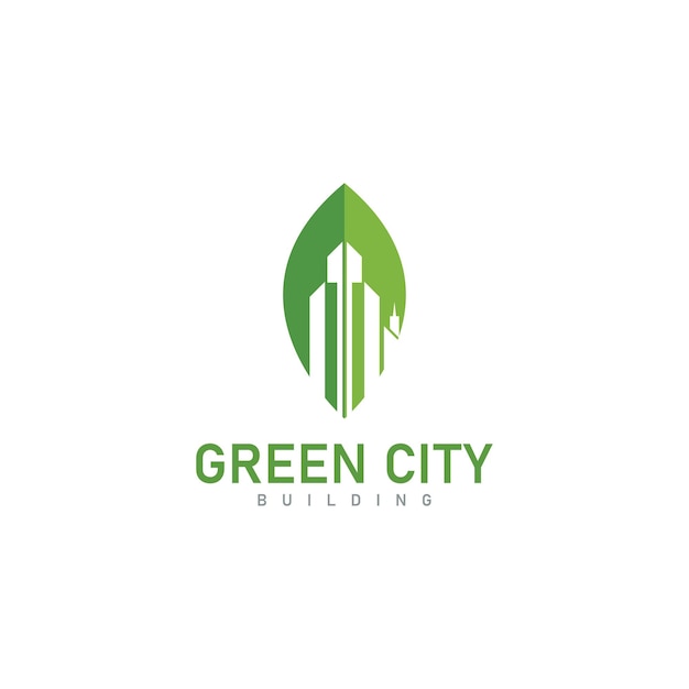 green city skyline logo design proprietà edificio vettoriale icona
