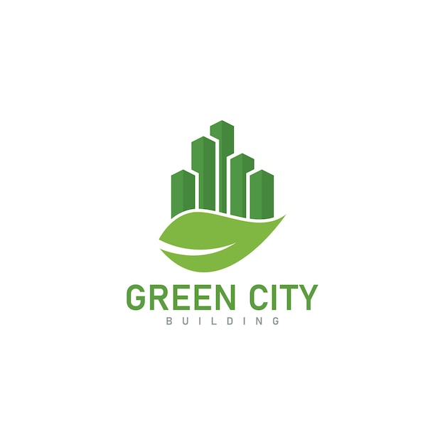 green city skyline logo design proprietà edificio vettoriale icona