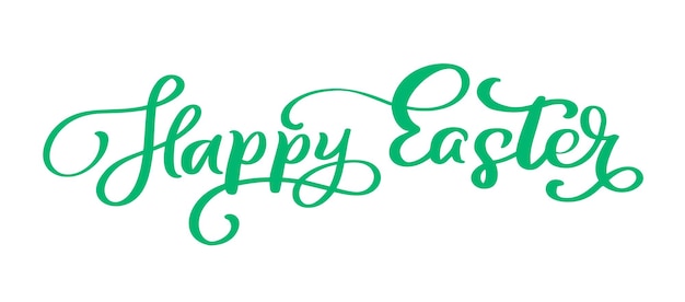 Green Happy Easter scritto a mano testo scritto a mano Design tipografico del testo per biglietti d'auguri e poster