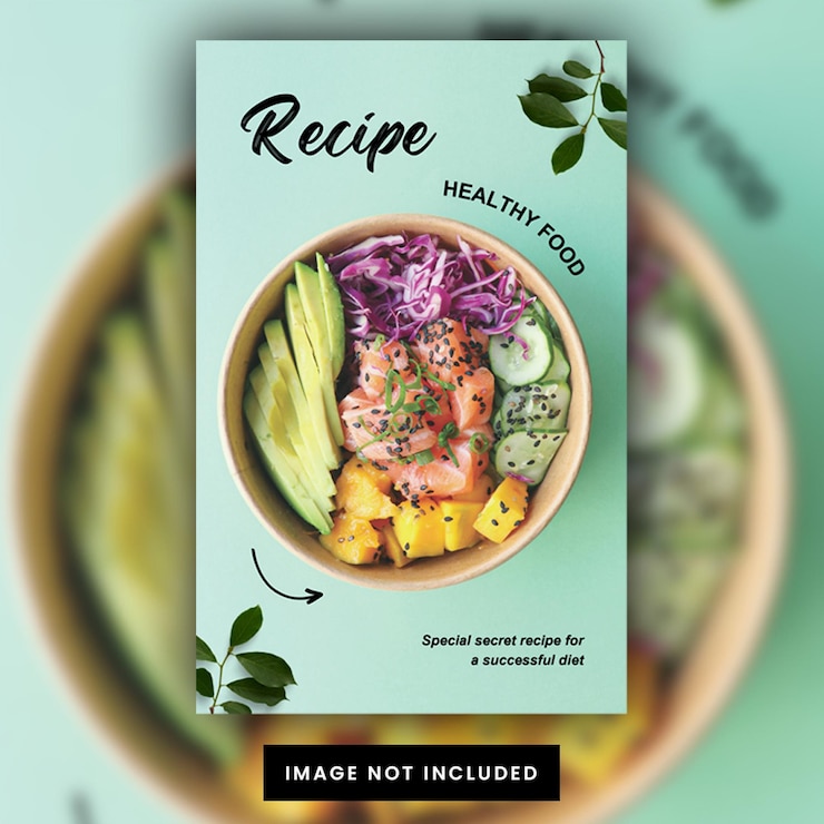 Vettore green modern healthy food wattpad copertina del libro