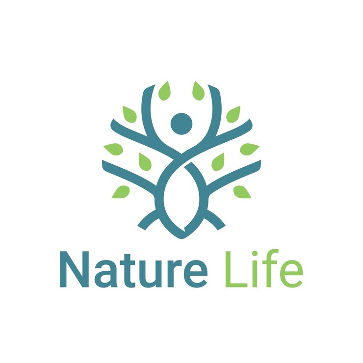 Green Nature Life Healthy People Tree Leaves Logo Template (Template di logo delle foglie degli alberi)