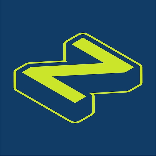 Green Retro Isometric Vector Letter Z Icon con sfondo modificabile