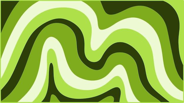 Green Wave Abstract Background Design in stile retro psichedelico alla moda