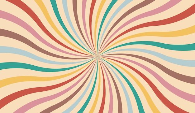 Groovy retro swirl burst estate e sfondo di carnevale Illustrazione vettoriale