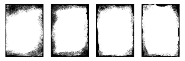 Grunge frame border textures brush border overlay frames illustration vettoriale