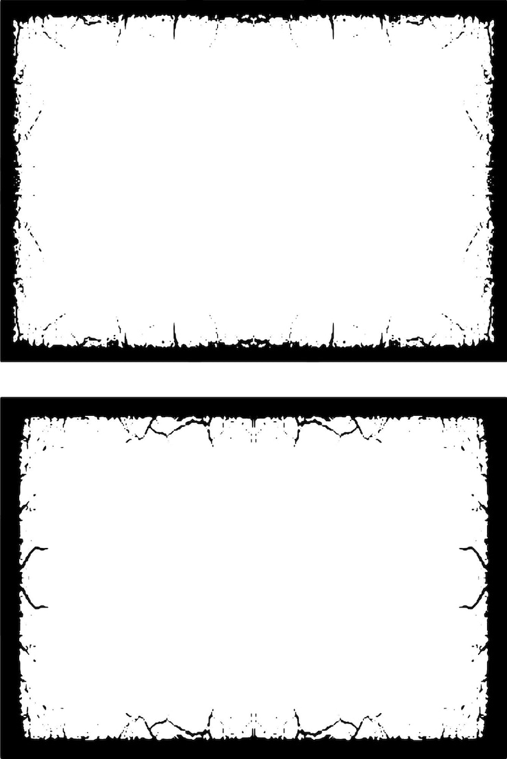 Vettore grunge frame vintage set una serie di cornici grunge con disegni in bianco e nero illustrazioni