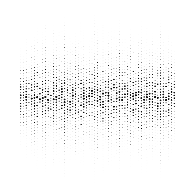 Grunge mezzetinte punti gradiente trama sfondo Bianco e nero punti cerchio casuale pattern Vector