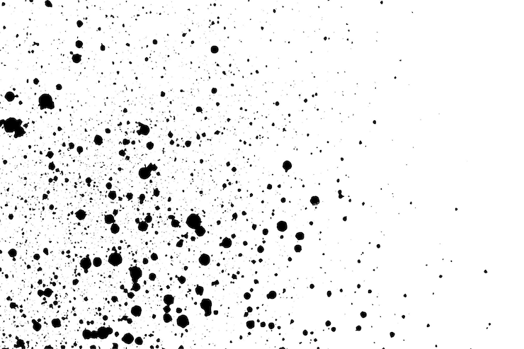 Vettore grunge modello bianco e nero particelle monocromatiche consistenza astratta sfondo di macchie macchia d'inchiostro