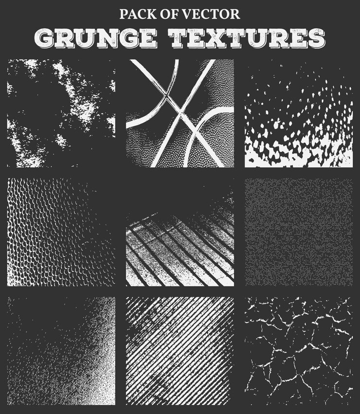 Vettore grunge texture vector pack distressed grunge backgrounds set vintage rough texture collection