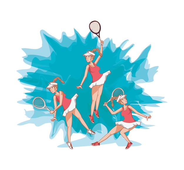 gruppo di donne giocatori di tennis