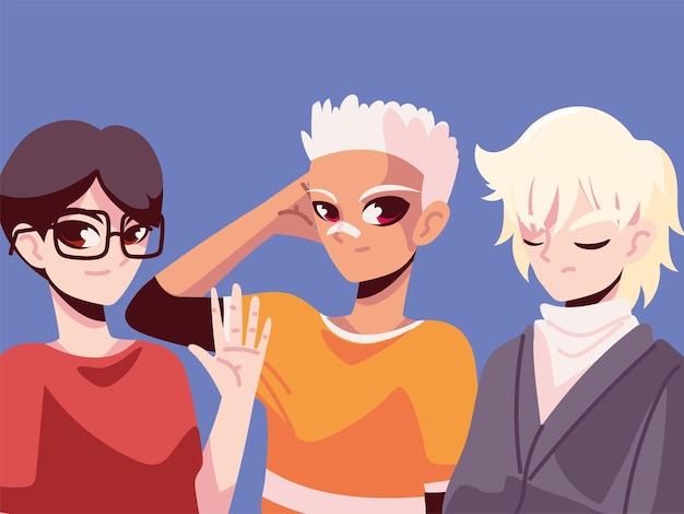 Gruppo di giovani anime
