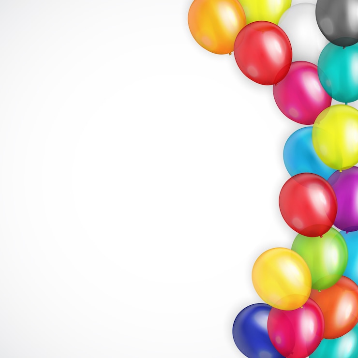 Vettore gruppo di palloncini colorati in elio lucido