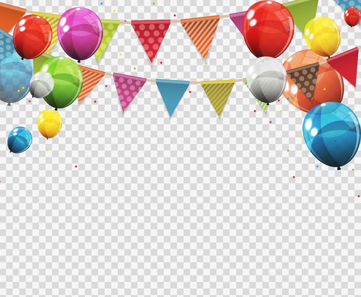 Vettore gruppo di palloncini lucidi dell'elio di colore con la pagina in bianco isolata su fondo trasparente. illustrazione
