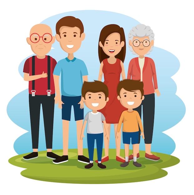 gruppo di personaggi avatar personaggi della famiglia