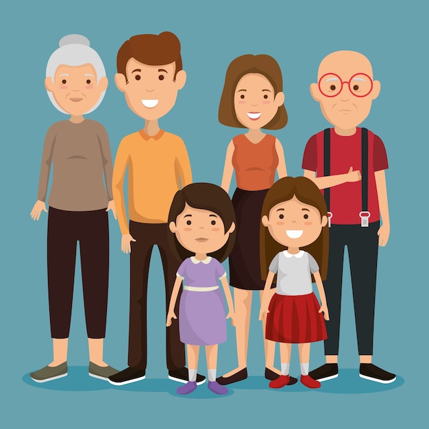 gruppo di personaggi avatar personaggi della famiglia