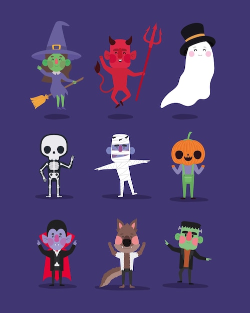 Gruppo di personaggi di Halloween