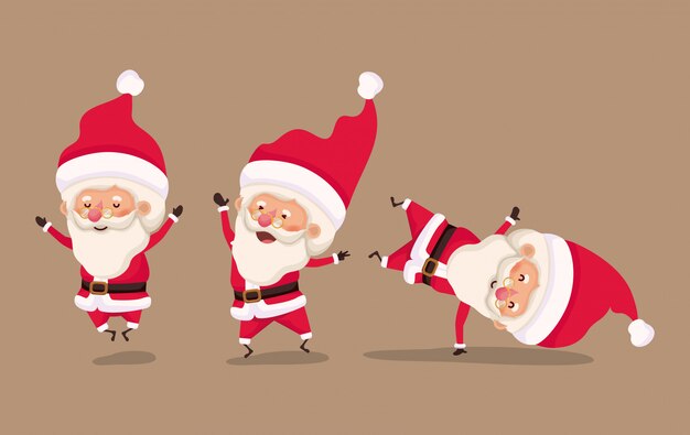 gruppo di piccoli personaggi di Babbo Natale