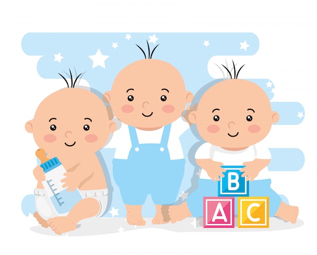 Gruppo di ragazzi carini bambini piccoli