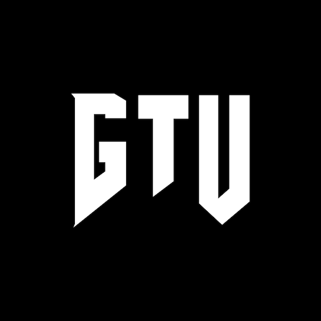 GTU letter logo design per società tecnologica GTU logo design combinazione di colori bianco e nero GTU logo GTU vettore GTU design GTU icona GTU alfabeto GTU tipografia logo design