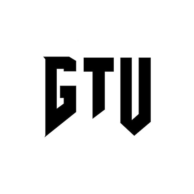 GTU letter logo design per società tecnologica GTU logo design combinazione di colori bianco e nero GTU logo GTU vettore GTU design GTU icona GTU alfabeto GTU tipografia logo design