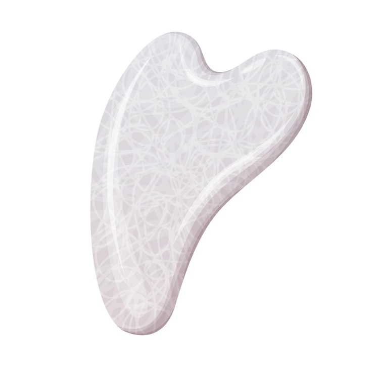 Vettore gua sha per massaggio viso e corpo in pietra naturale agata bianca quarzo rosa cura della pelle