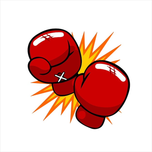 Guantoni da boxe con logo sportivo per mascotte da boxe