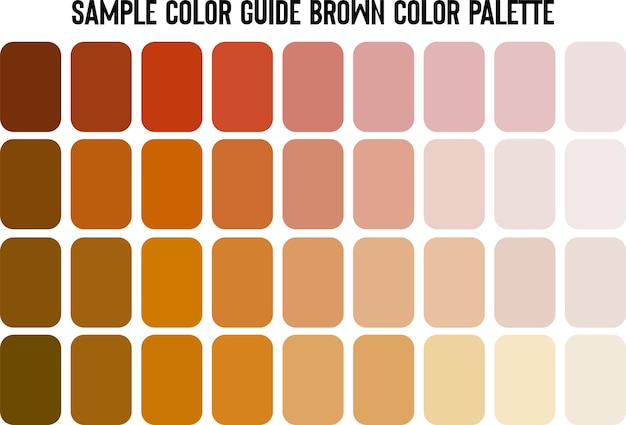 Guida ai colori campione Tavolozza dei colori marrone, esempi di colori di tendenza Guida ai colori campione o Campione