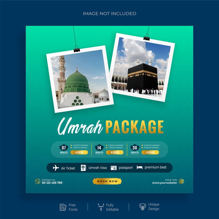 Hajj e umrah viaggiano post sui social media di lusso