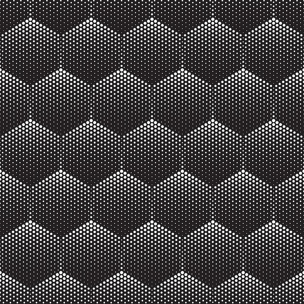 Halftone Tech Hexagons Seamless Pattern