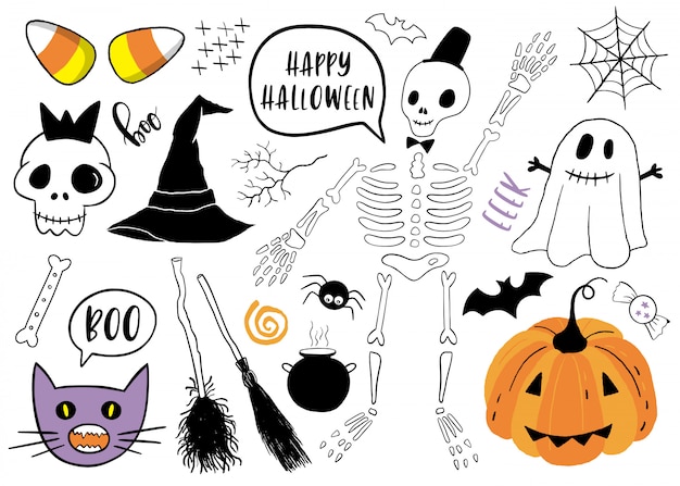 Halloween ha impostato con gli elementi.