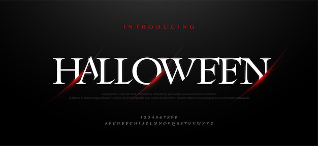 Halloween Horror film spaventoso alfabeto font Tipografia caratteri stile spaventoso impostare illustrazione vettoriale