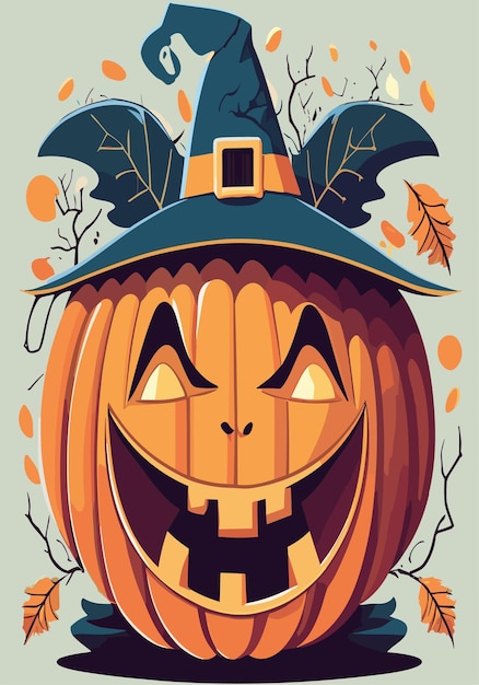 Halloween JackoLantern Design vettoriale 2D