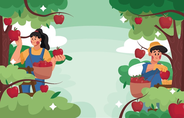 Happy Apple Picking Concept di sfondo