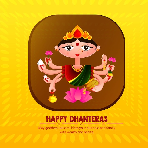 Happy Dhanteras Moneta d'oro nella pagina web, poster e banner della lampada Kalash o Pot e Diya.