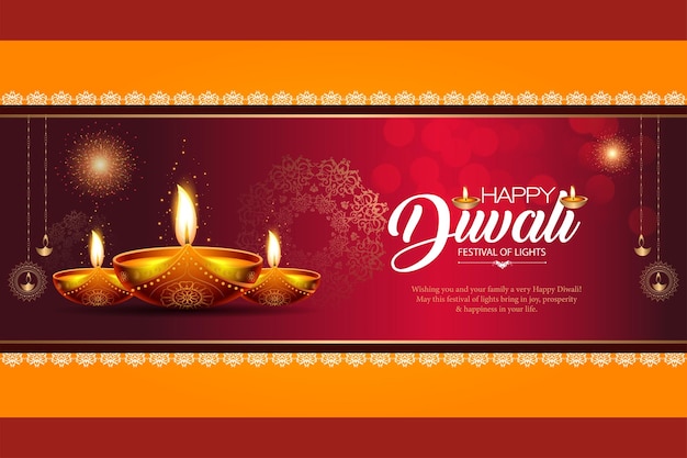 Happy Diwali è la gioiosa celebrazione del Festival delle luci indù, caratterizzato da lampade vibranti