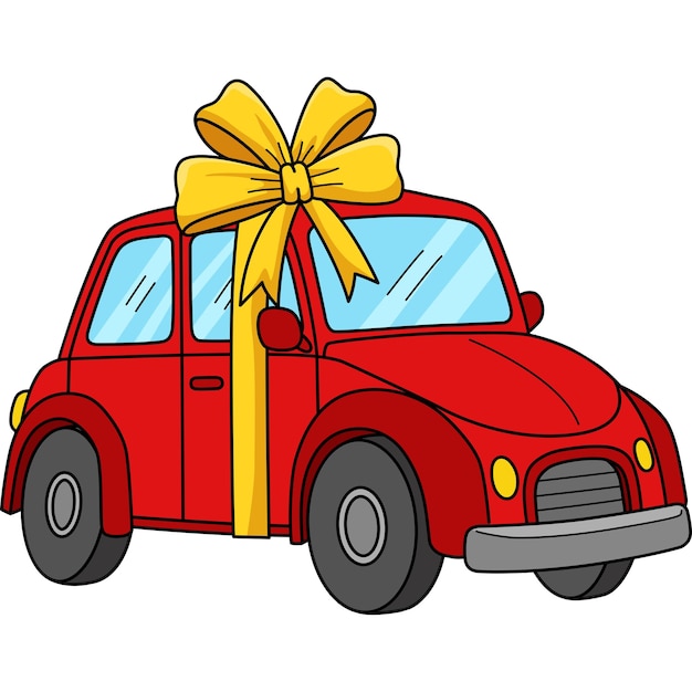 Happy Fathers Day Car Cartoon Clipart colorato